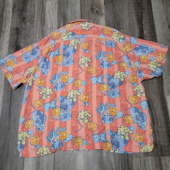Tommy Bahama 100% Silk Orange Floral Shirt Size 3XB - Picture 4 of 13